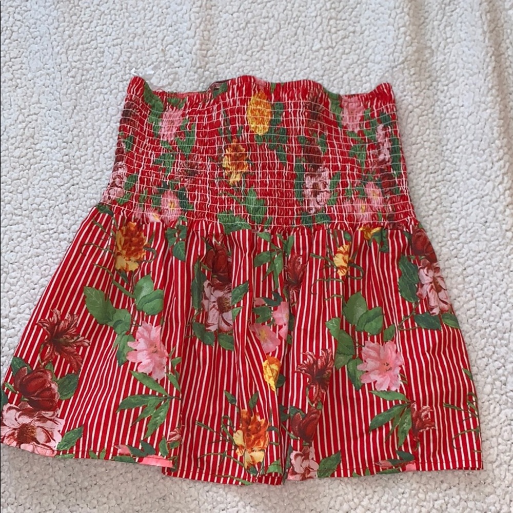 Striped flower tube top
